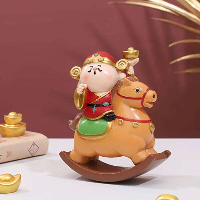 2026 of the Horse Wealth on Horseback God Figurine Cute Chinese Lucky Decor New Year Mascot Good Fortune Gift ornament