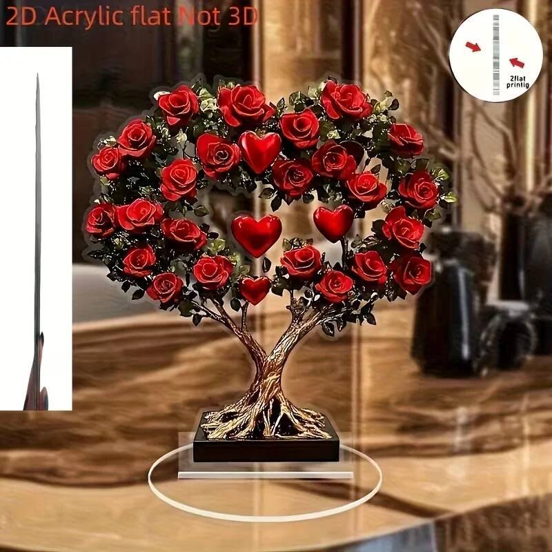 Romantic Rose Heart Tree Desktop Decoration For Home Office Wedding - Festive Valentine's Day Decor