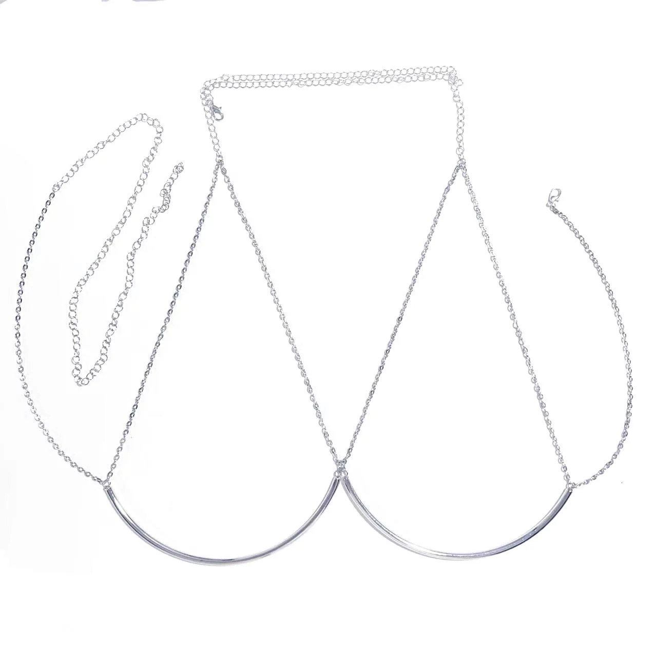Sexy Bikini Metal Chest Bracket Body Jewelry Bra Chain For Women Rave Body Lingerie Dress Accessories Top Banquet Breast Support 260109