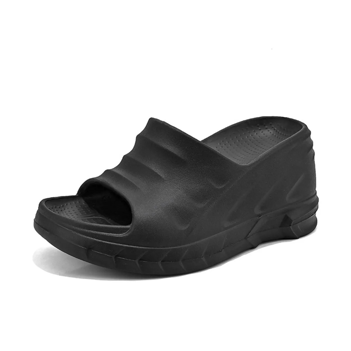 Women Fashion Summer 8 cm Chunky Sole Wedges Heels Flip Flops Casual Shoes Waterproof Taiwan Slippers Sexy Lady Sandals 260113