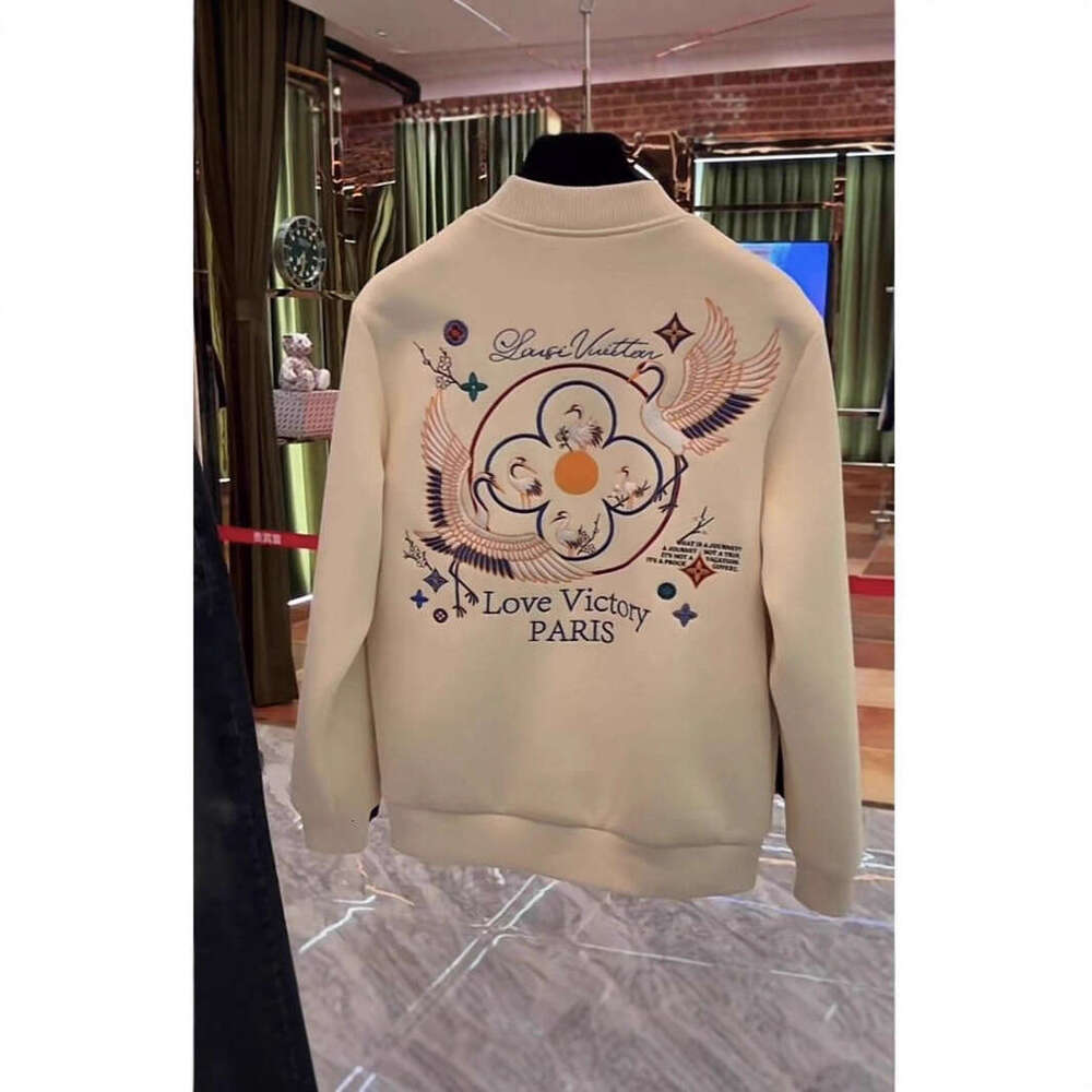 Unisex Autumn Winter High Luxury Heavy Embroidery Heavyweight Baseball Jacket Fleece Lined Stylish Coat National Trend