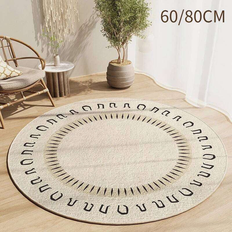 60CM Modern Round Faux Wool Area Rug Soft Living Room Bedroom Home Decor Floor Mat Carpet Sofa Computer Chair Foot Pad
