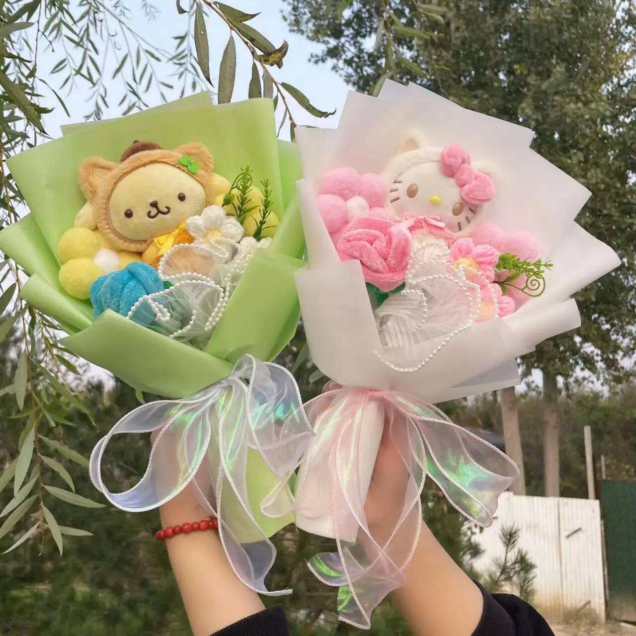 designer Cartoon luxury My Melody Kuromi Cinnamoroll Kt Cat Plush Doll Creative Flower Bouquet Valentine Christmas Graduation Birthday Gift ddmysept d - view 6