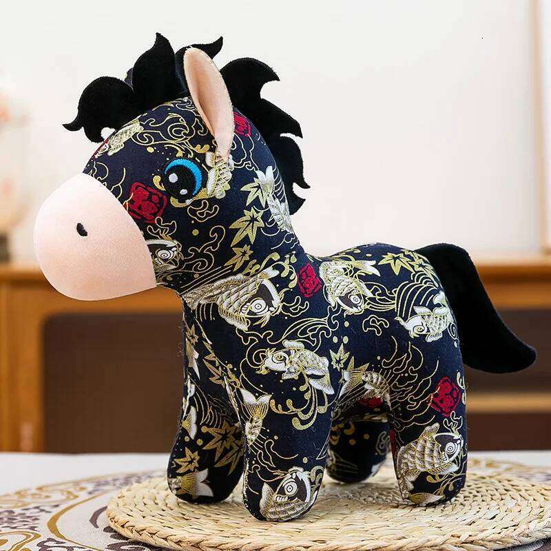 1PC New Year's Mascot Horse-shaped Plush Stuffed Doll 20cm Cloth Horse 2026 Family Atmosphere Decoration Holiday Supplies