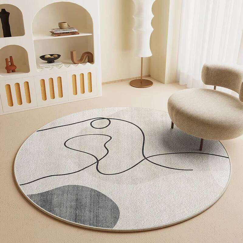 60CM Modern Round Faux Wool Area Rug Soft Living Room Bedroom Home Decor Floor Mat Carpet Sofa Computer Chair Foot Pad