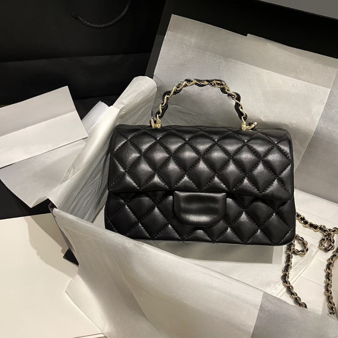 10A Classic Mini Flap Bag Designer Top Handle Totes CF Tweed Quilted Bags Caviar Leather Gold Metal Hardware Matelasse Chain Crossbody Shoulder Handbags