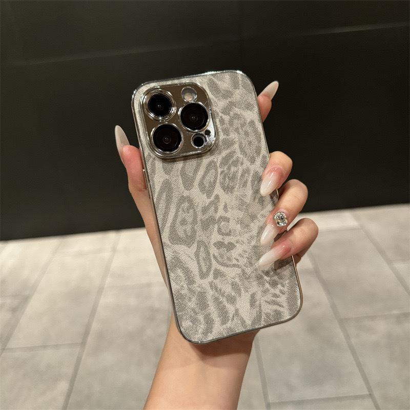 Compatible iPhone 17 Phone Case 13 Electroplated Leopard Print Apple 15 Full Coverage Lens Film 14 Pro