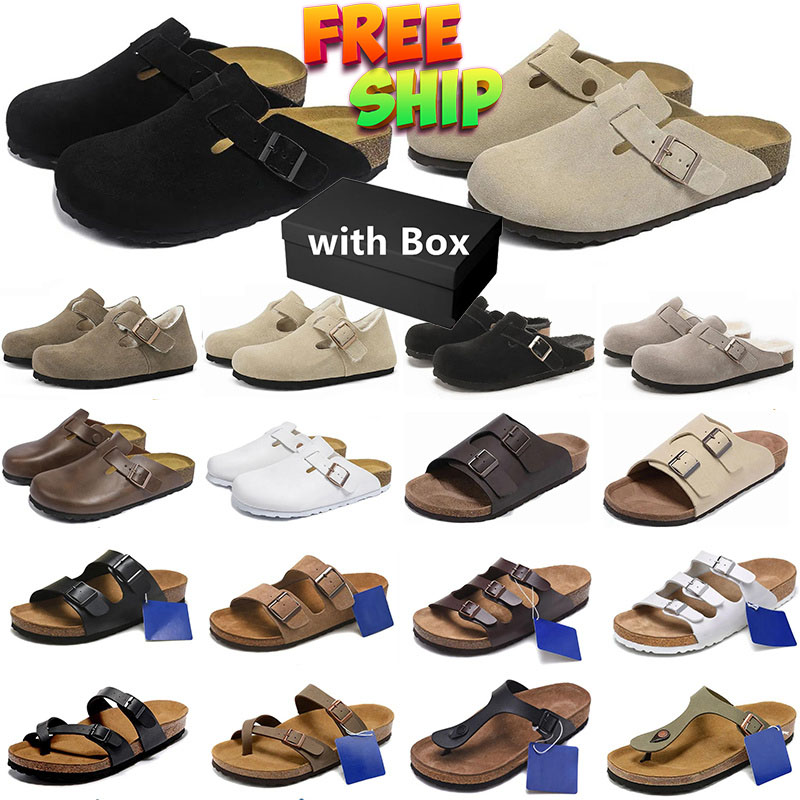 Free shipping Designer Clogs Sandals with Box Clog Slippers Cork Flat Fashion Summer Genuine Leather Slide Favourite Beach Ssandal for Women and Men