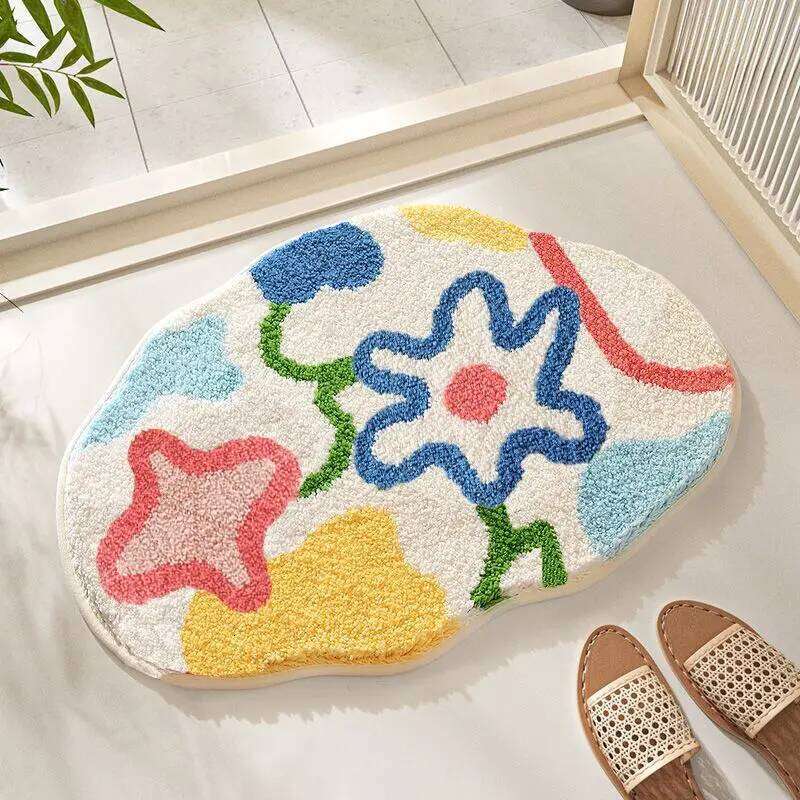 Floor floor flower absorbent household toilet bathroom door bedroom carpet mat