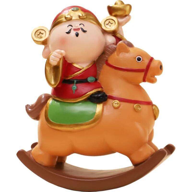 2026 of the Horse Wealth on Horseback God Figurine Cute Chinese Lucky Decor New Year Mascot Good Fortune Gift ornament
