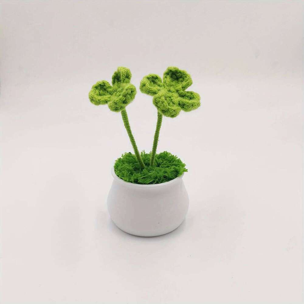 Artificial Plant Four leaf Clover Potted Plants Charming Faux Greenery for Home Decor Living Room Dining Room Kitchen Bedroom Decoration Ornament Gift