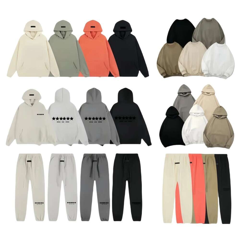 Mens Designer Tracksuits Hoodie Sweatshirt Sweatpant Unisex Essentials Hoodies 1977 Letter Print Long Sleeve Jumper Round Neck Loose Black Gray Street Sweater