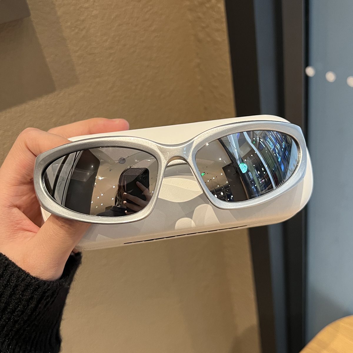 Fashion Exquisite Goggles Future Technology Glasses Concave Shape Trendy Cool Sun Protection Sunglasses