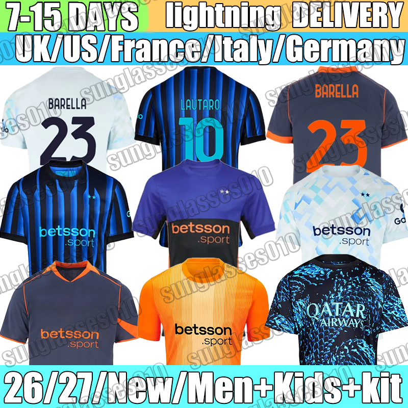 New maglia inters Mlians LAUTARO BARELLA BASTONI THURAM Jerseys LUIS HENRIQUE Calhanoglu FRATTESI Soccer Jerseys 2026 Football Shirt Mens kids kit uniform