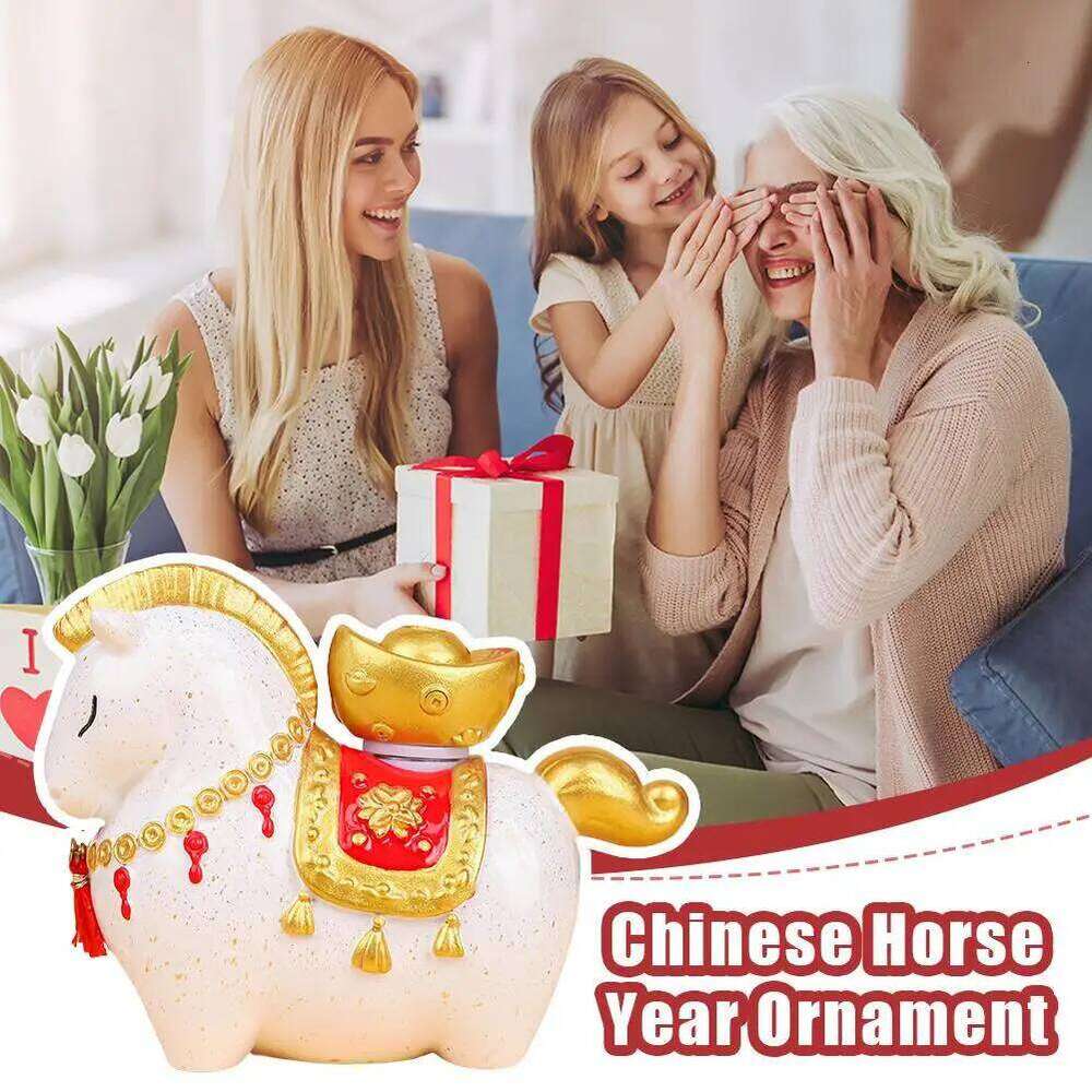 2026 Chinese New Year Resin Figurine Miniature Mascot Exquisite Rotatable Zodiac Horse Ornaments Home Office Decor