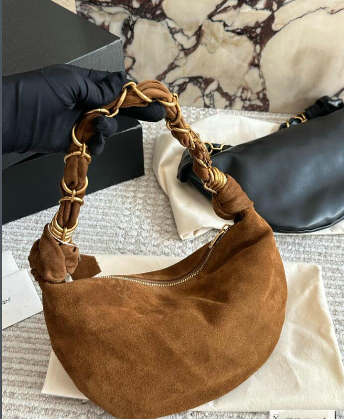 besigner chamois Bag Tote Bag Half Moon Bag Smooth Leather Shoulder Bag Black Tote Underarm Bag Fashion Women Cross Body Bag Mini Purse Textured Leather Hobo Bags