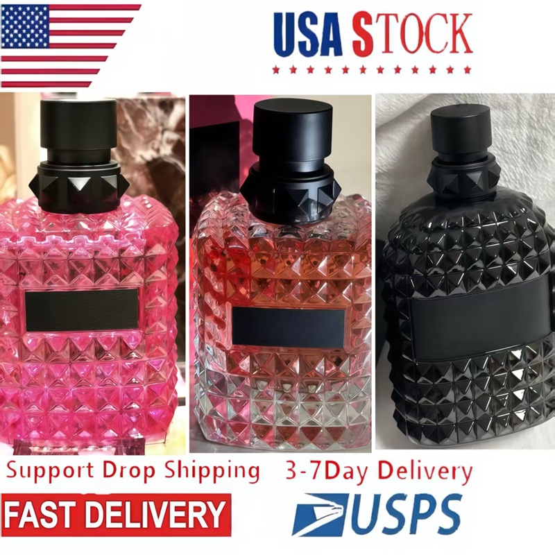 Born in Roma intense Perfume Coral Fantasy The Gold Men Women fragrance Cologne 100ml Eau De Parfum Long Lasting Floral Spray US Stock dropshipping