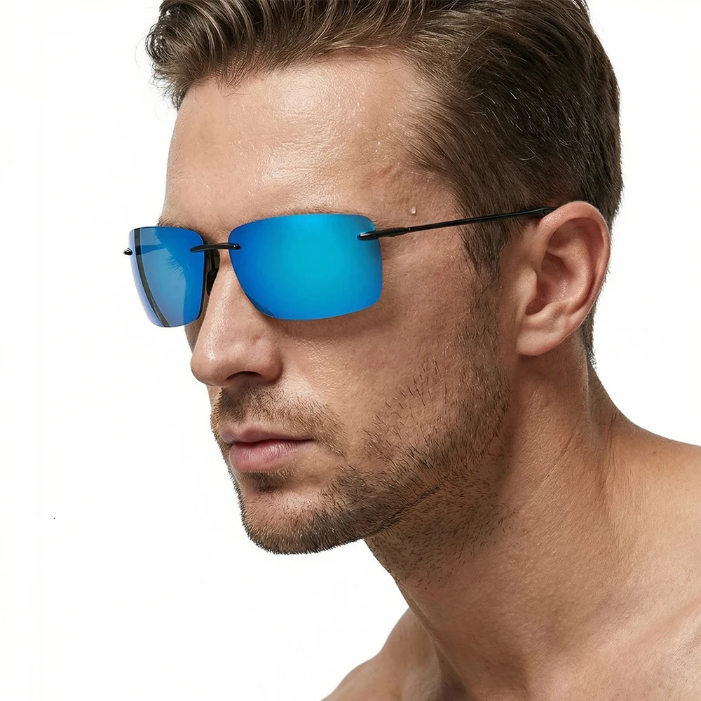 Ultralight TR90 Sunglasses Men Women Frameless Driver Driving Sun Glasses Fashion Outdoor Fishing Hiking Running Sports Shades 260114