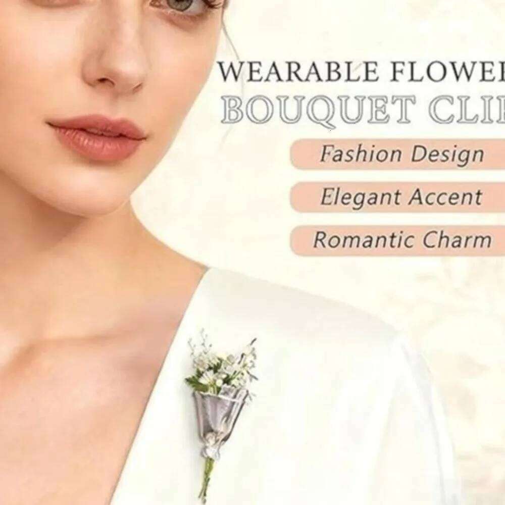 Gifts Vintage Artful DIY Wearable Bouquet Clip Artistic Flower Minimalist Vase Brooch 26W0117
