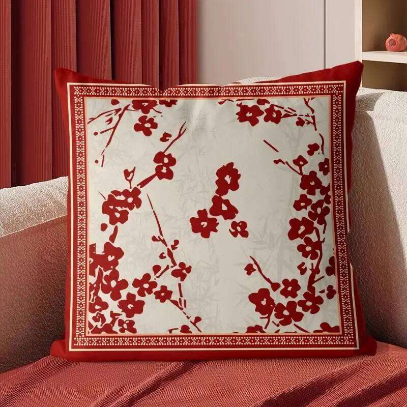 Home decoration Chinese flower and bird pattern cushion suitable for wedding seats, pillows, bed backrests, waist pads, bedrooms, cars, sofas, Pillow 