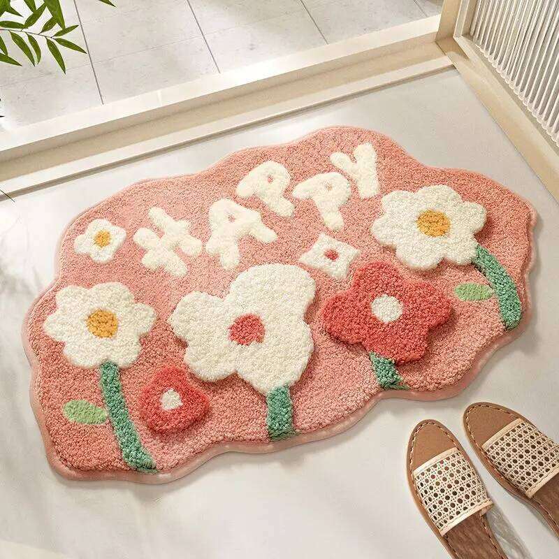 Floor floor flower absorbent household toilet bathroom door bedroom carpet mat