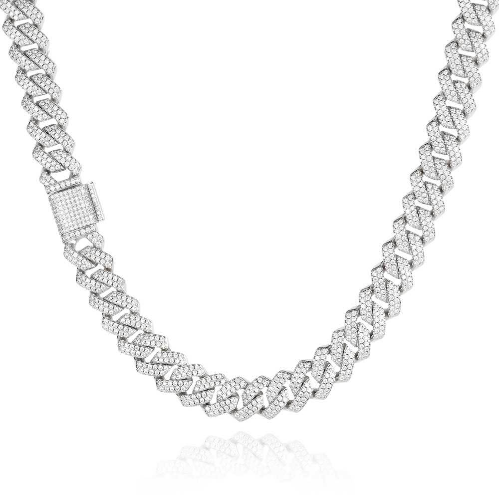 14mm Hip Hop Cuban Chain Tennis Chain Necklace Jewelry Mens 18k Real Gold Plated