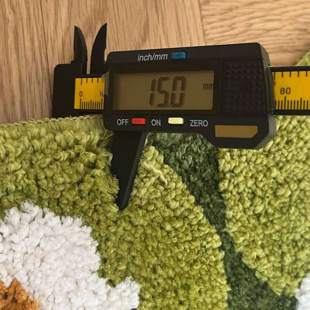 Plush Carpet Luxury Home Decor Daisy Tufting Moss Soft Non-Slip Bedroom Rug Meadow Green Plant Design for Bathroom Living Room Bedside Aesthetic Floor