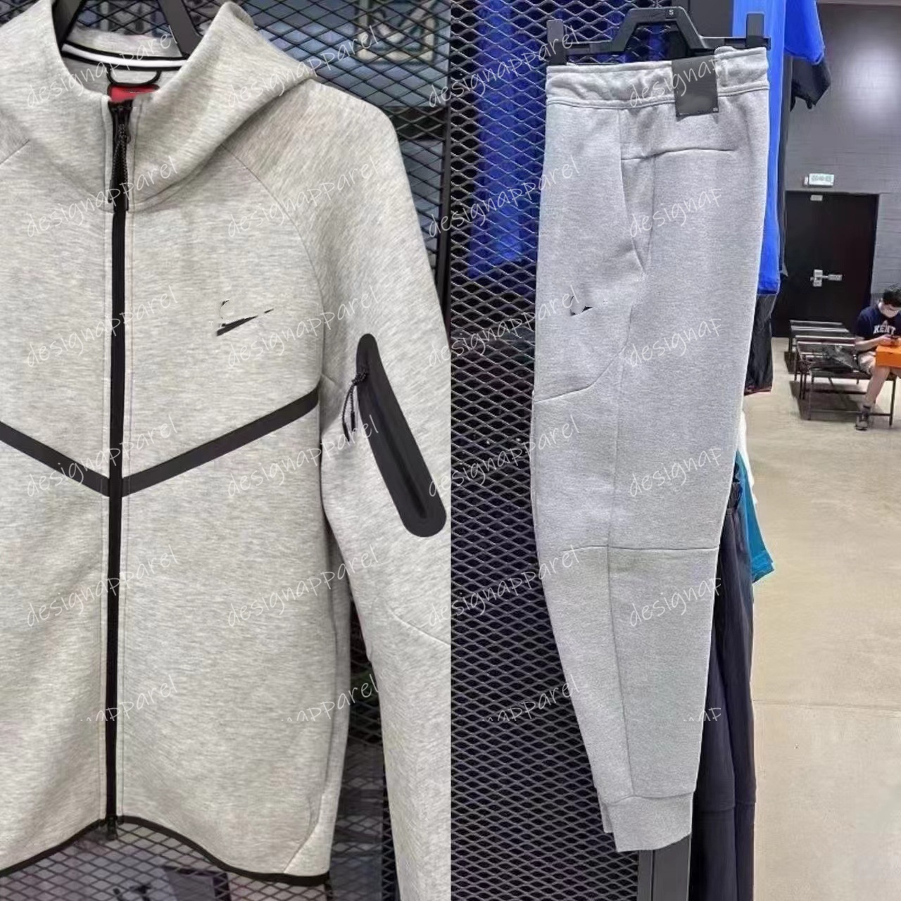 Men's Athletic Set Designer Nieetech 2026 Spring Collection Air-Layer Cotton Hooded Sweatshirt Casual Jacket Fitness Pants Running/Training Pants Casual Set