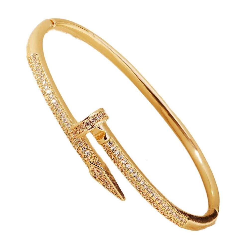 New Copper Inlaid Zircon Daily Jewelry Versatile Open High-End Light Luxury Stud Bracelet