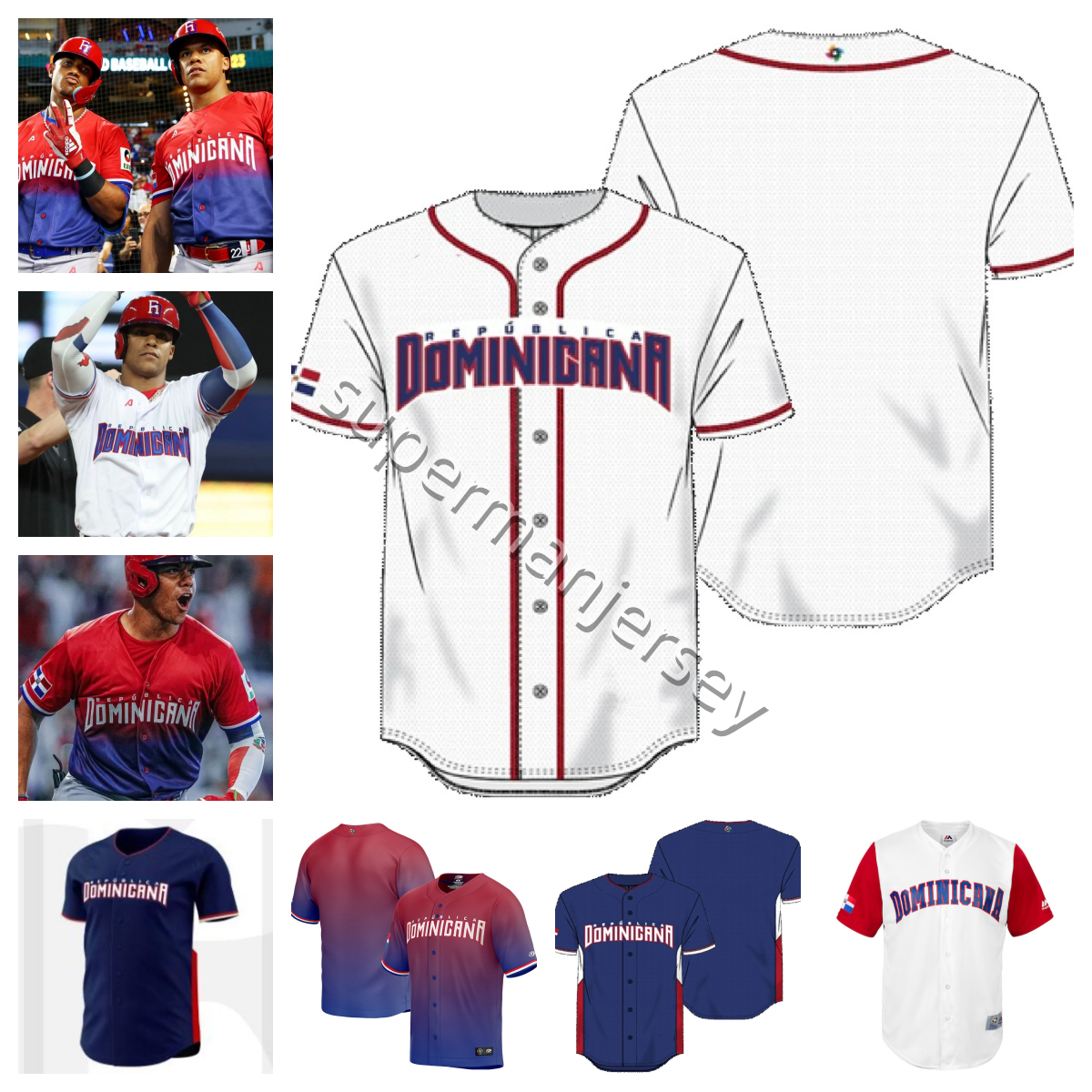Dominican Republic Baseball Jerseys - Manny Machado Juan Soto Julio Rodriguez Jeremy Pena Vladimir Guerrero Jr Rafael Devers Willy Adames Gary Sanchez Javier