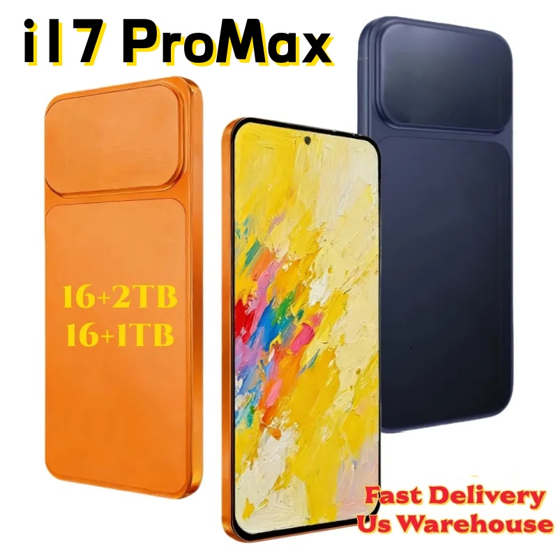 i17 Pro Max 5G Cell Phones 16GB+2TB 6.9 Inch Smartphone Mobile Phone 512gb Camera 72MP 108MP Face ID Android Smartphones HD display