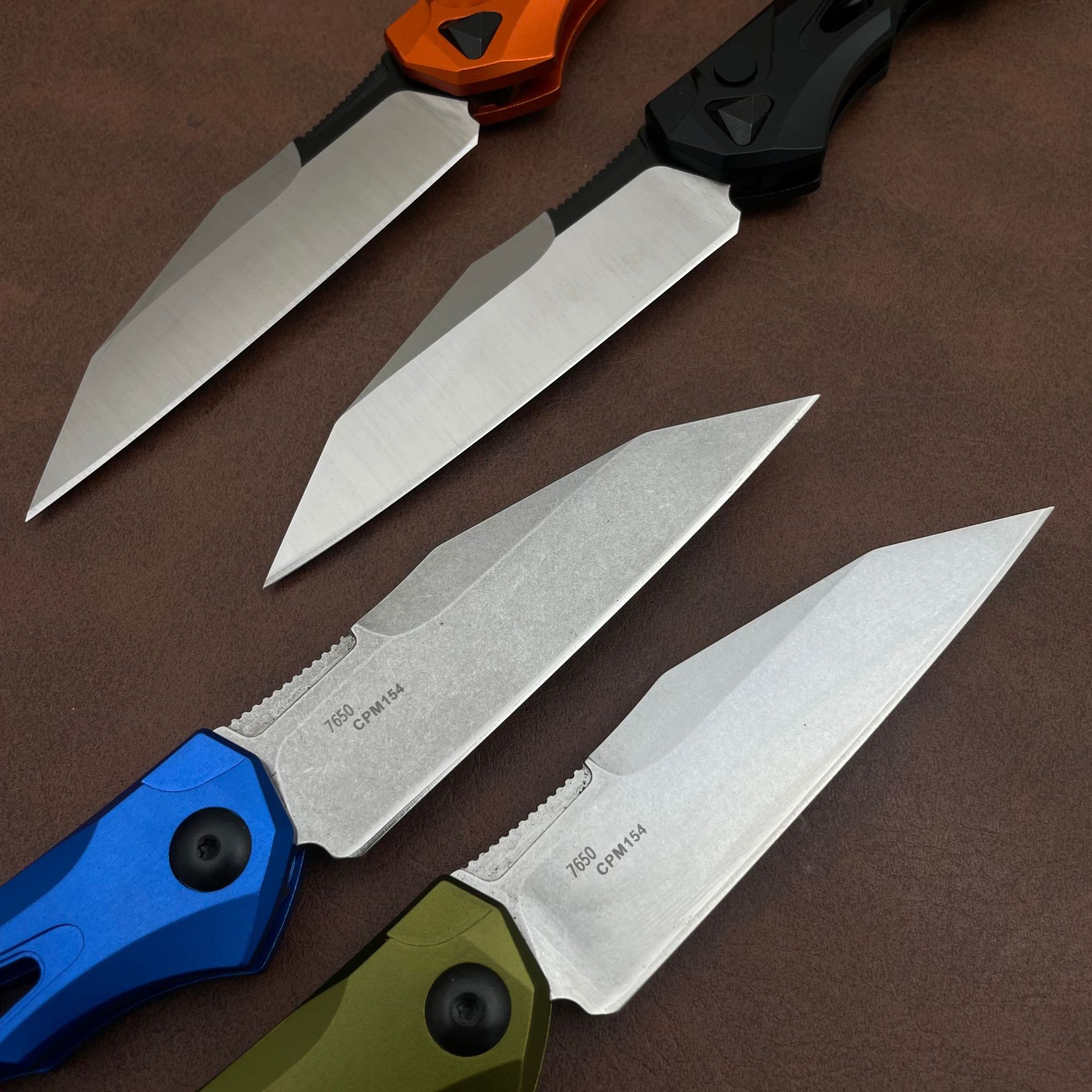 4Models 7650 couteau Launch 13 Folding Knife/Knives 3.5 pocket knife Two-Tone fixed blade knife CPM-154 Blade, Anodized Aluminum Handles