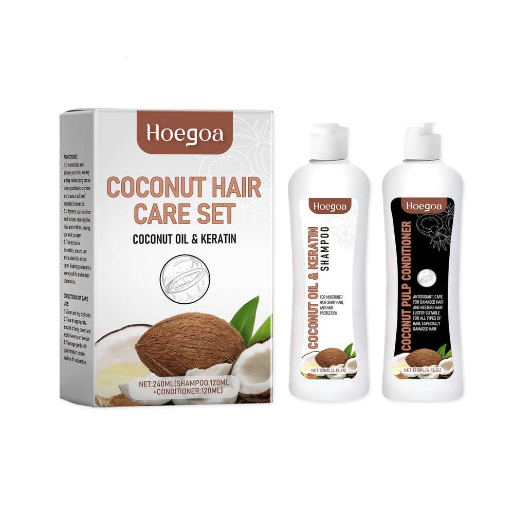 Hoegoa Coconut Milk Repair Gentle Cleansing Moisturizing Smooth Nourishing Hair Care Set