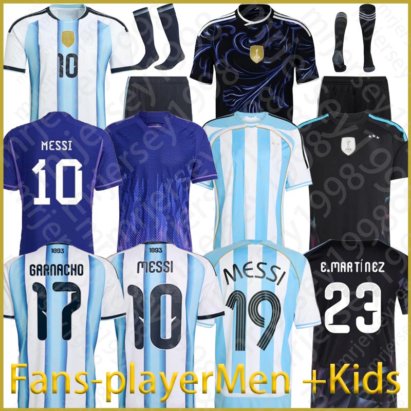 26 27 ARGENtiNA Soccer Jerseys MESSIS DE PAUL J.ALUAREZ england shirt DYBALA DI MARIA MARTINEZ football shirt home away Player Men Women Football Shirt Kids kit