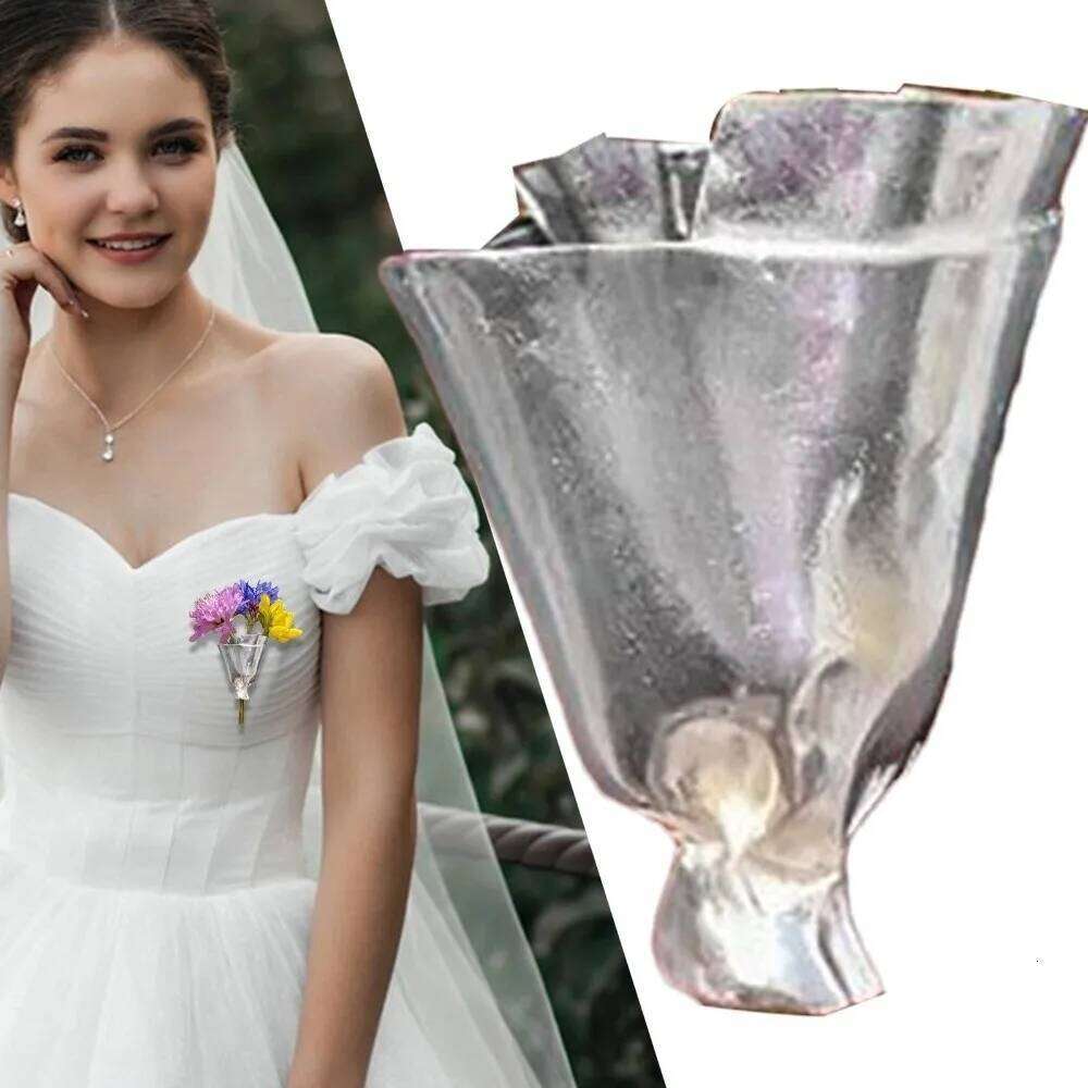 Gifts Vintage Artful DIY Wearable Bouquet Clip Artistic Flower Minimalist Vase Brooch 26W0117
