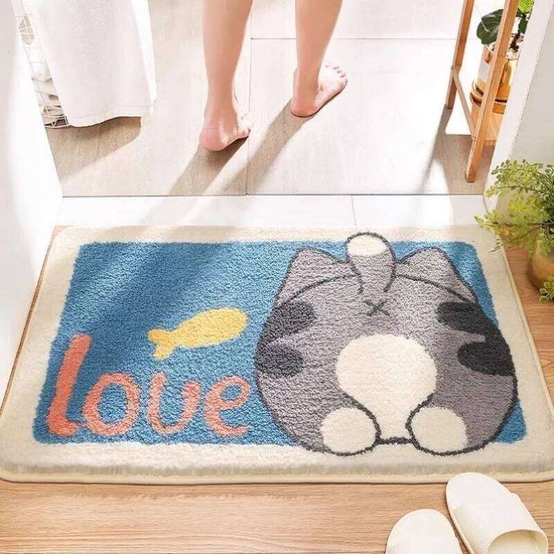 Imitation cashmere carpet, absorbent door anti slip foot bathroom mat, bedroom carpet floor mat