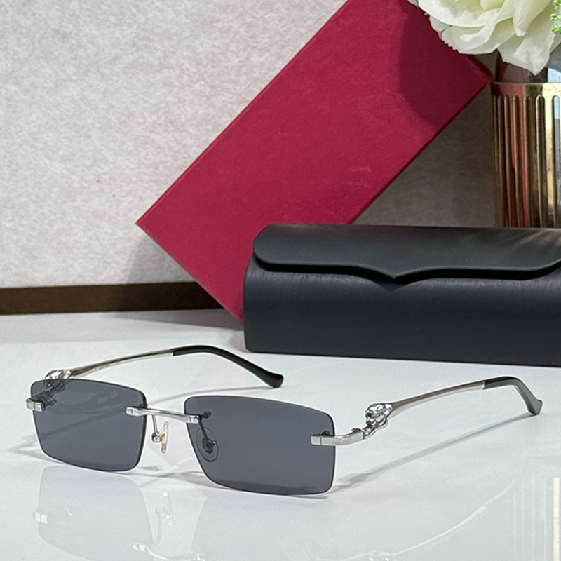 Designer Rectangular Frameless Sunglasses Fashionable Mens Classic Retro Fashion Personalized Glasses UV Resistant CT0430S With Box