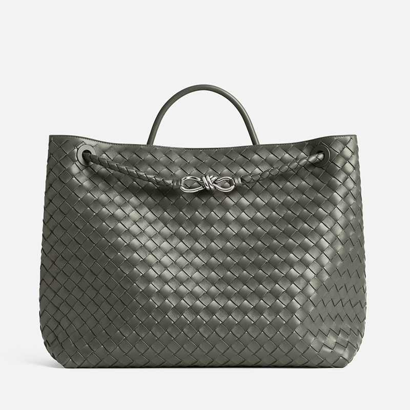 Designer Bag Andiamo Knot Knitting Woven Top handle bag Large Brown Suede Tote Bag Handbag Crocodile leather with sliding cross-body strap Mutil Size