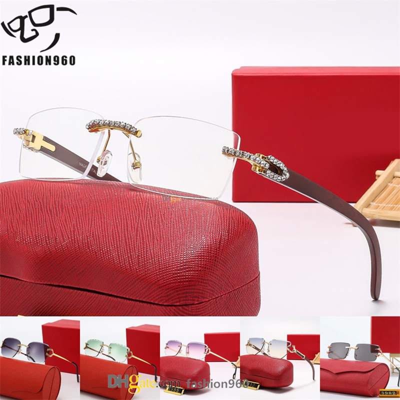 Rimless designer sunglasses for womens Outdoor UV400 luxury sunglass designers 2107 bulk sun glasses for men adequate sun glass box case