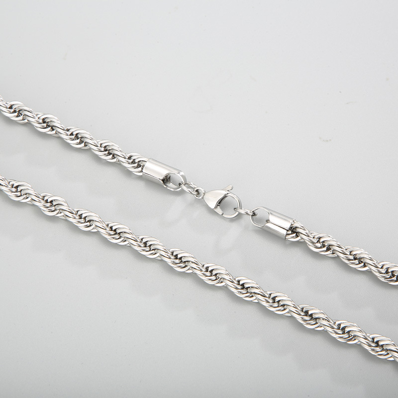 Stainless Steel Rope Chains Necklace Stainless Steel Twisted Chain Jewelry Accessories for Men Women