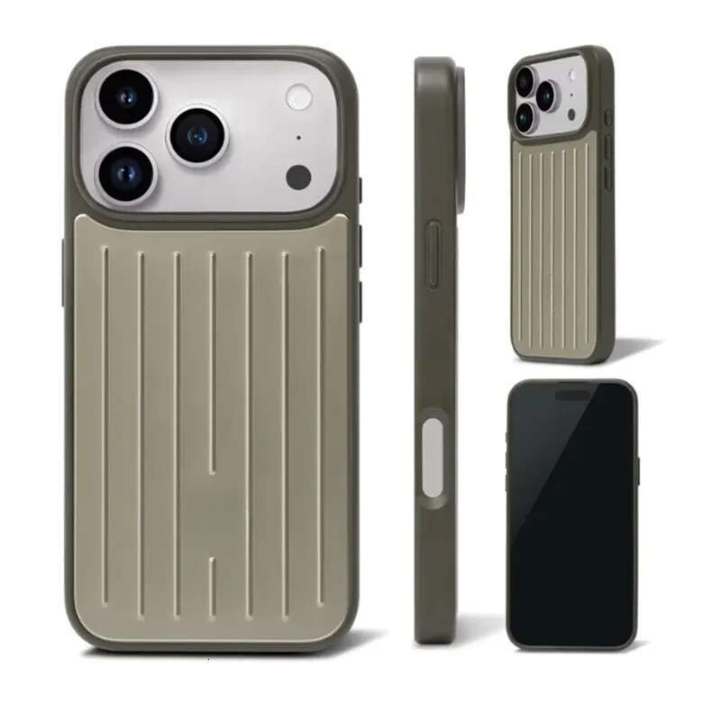 RIMOWAA Suitcase Designer Case for iPhone 17 Pro Max 16 15 14 13 Polycarbonate Aluminum Alloy MagSafe Weave Cover Coque Funda Titanium Phone Cases