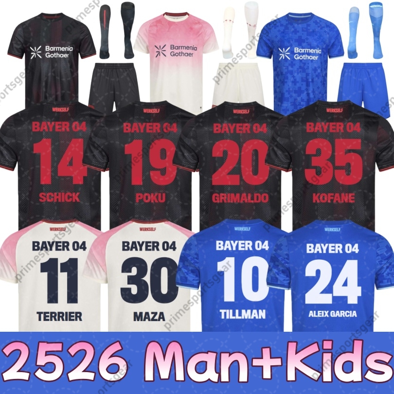 2025 2026 Bayer LeverkusenS Soccer Jerseys 25 26 TILLMAN XHAK A SCHICK Home Away third DEMIRBAY Wirtz BAKKER BAILEY HOME CH Aranguiz Paulo Football Shirt men