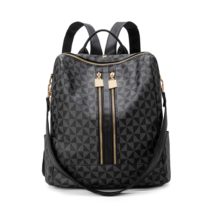 Lacel Urwebin fashionable classic printed backpack large capacity retro anti-theft backpack versatile casual travel bag