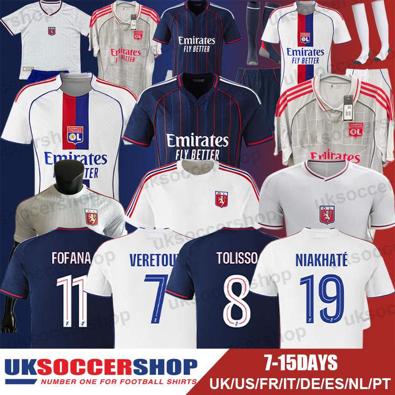 Lyon Football Jerseys 25 26 Soccer Jerseys Retro Football Shirts Tops Kits Men Kids Women Fans Player 3XL 4XL