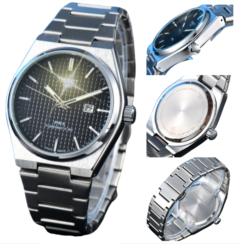 New Design Mens women TISSOTly PRX 1853 Watches automatic quartz Movement Male Clock Luxury Business Wristwatch F1 Designer TOP Brand 1853Tissity Watches