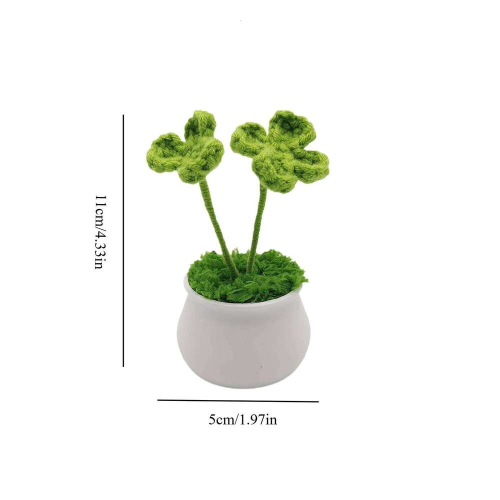 Artificial Plant Four leaf Clover Potted Plants Charming Faux Greenery for Home Decor Living Room Dining Room Kitchen Bedroom Decoration Ornament Gift