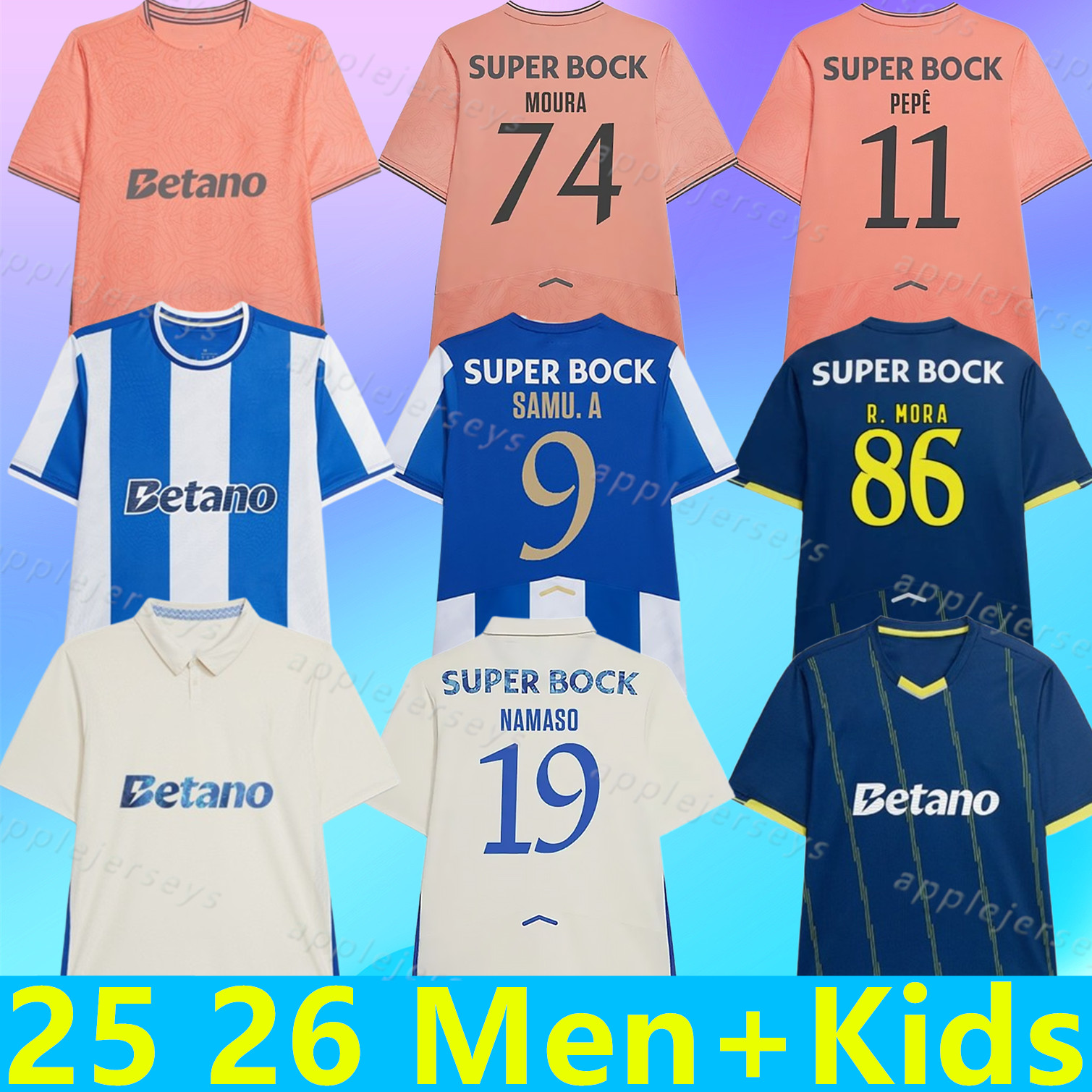2025 2026 FC Portos jerseys 25 26 4th 15-Year Anniversary Fourth Kit Dragon SAMU. A R. MORA D. COSTA PEPE VARELA FROHOLDT KIWIOR GABRI VEIGA ALBERTO W. GOMES kids kits shirts