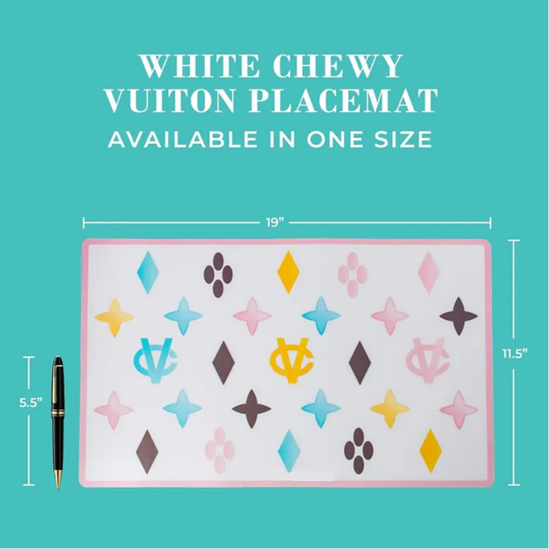 Designer Dog Bowls and Placemats Food Grade Non-Skid BPA-Free Chip-Proof Tip-Proof Dishwasher Safe Malamine Bowls with Fun Brand Parody Designs