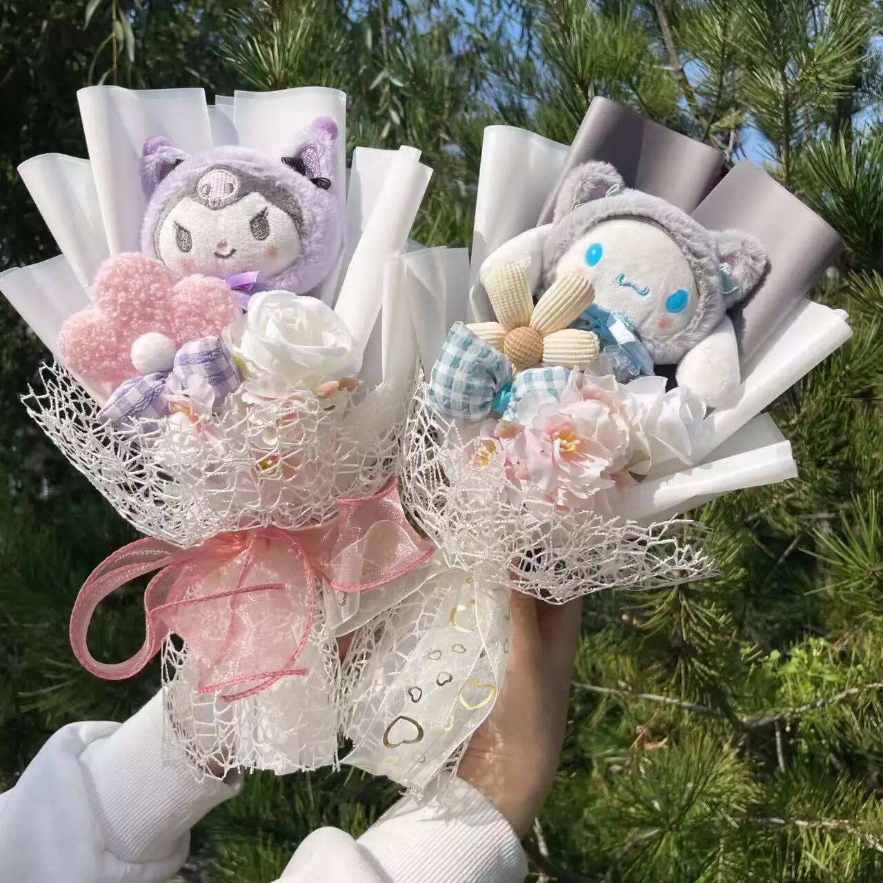 designer Cartoon luxury My Melody Kuromi Cinnamoroll Kt Cat Plush Doll Creative Flower Bouquet Valentine Christmas Graduation Birthday Gift ddmysept d - view 5