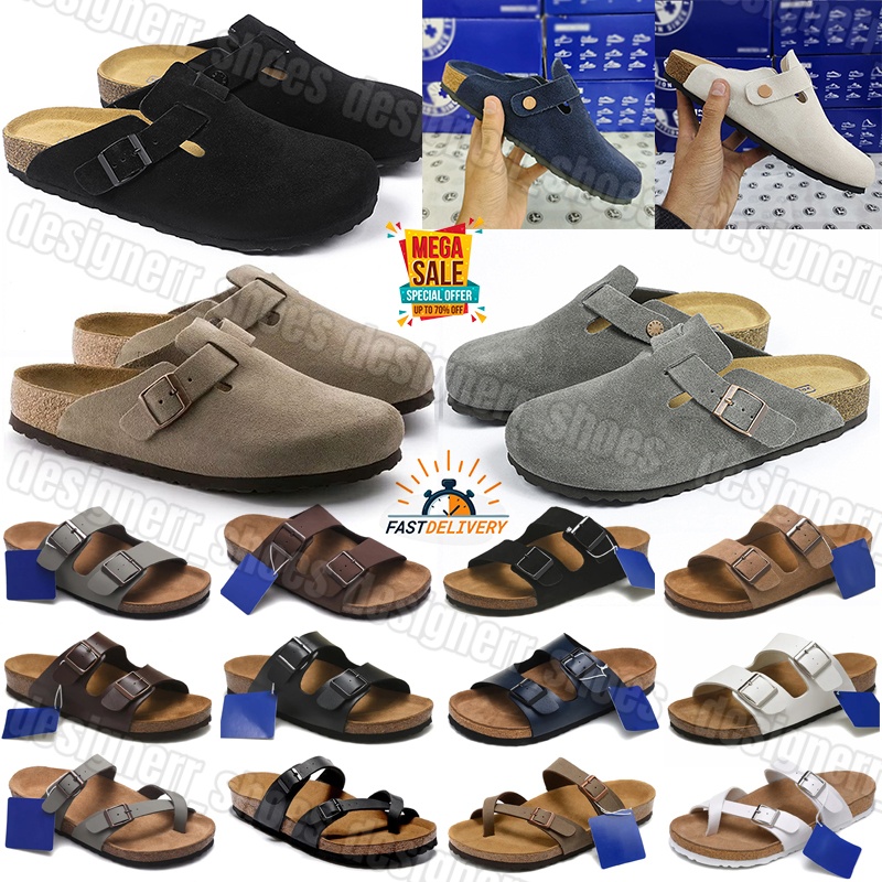 Designer Sandals birken clogs Indoor Slides clog birkentsock Genuine Leather slippers Breathable Outdoor Shoes Men Women Black Grey grayish mules Flip Flops 36-45